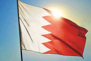 Bahrain flag waving on the wind