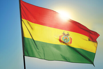 Bolivia flag waving on the wind