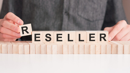 the word of reseller on building blocks concept