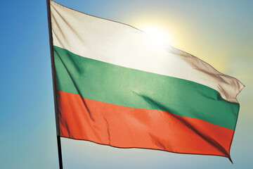 Bulgaria flag waving on the wind