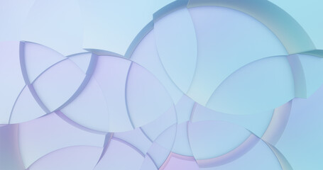 Circular shapes with pastel blue. Abstract geometric background. perfect for text overlay, or subtle element for presentations or background. 3D rendering