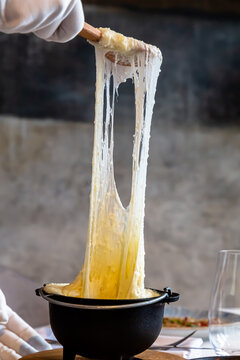 Traditional Georgian dish Ailaj porridge made of corn with suluguni cheese