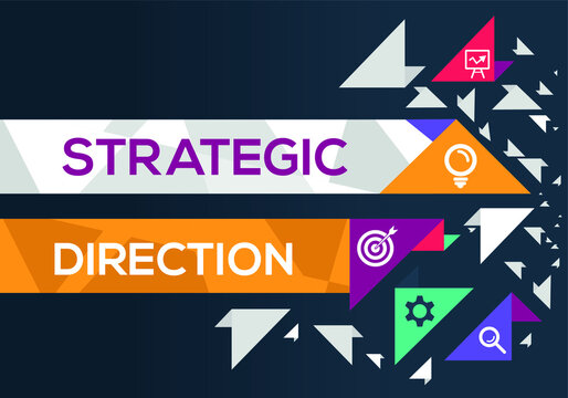 Creative (strategic direction) Banner Word with Icon ,Vector illustration.