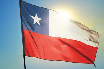 Chile flag waving on the wind