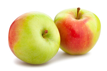 red green apple path isolated on white