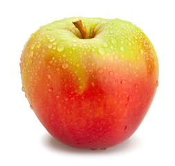 red green apple path isolated on white