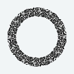 Obraz premium A grunge rough round frame. Vector illustration