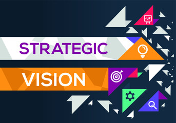 Creative (strategic vision) Banner Word with Icon ,Vector illustration.