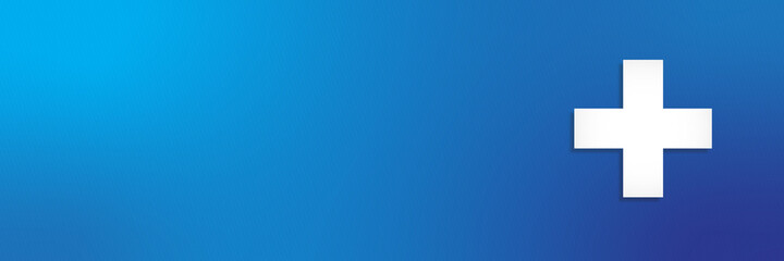 Blue Banner White Medicine Cross