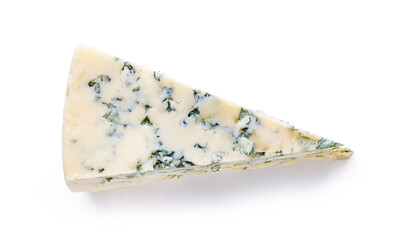 Blue Cheese isolated on white background top view