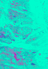 Abstract art background purple fluid paint streaming over green surface watercolor technique illustration