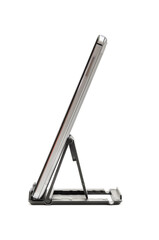 smartphone on a special stand on a white background