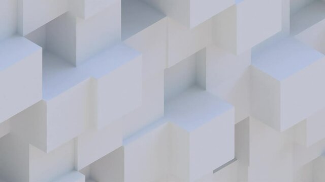 3D Animation - Cubes surface in isometric perspective and looped motion 