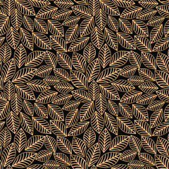 Gold leaf modern art deco wallpaper background vector. Background design for interior, vector graphics, trendy textile patterns, textures, posters, wrappers, gifts 