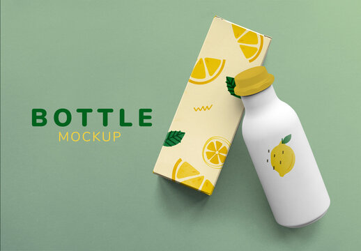 Bottle and Box Product Mockup Design