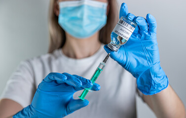 Girl getting ready for corona vaccination