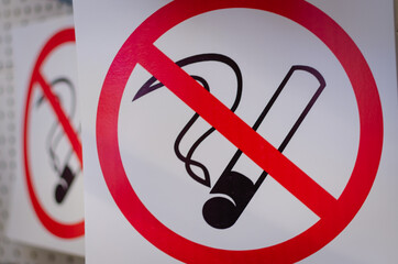 No smoking sign on the sticker.