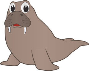 illustration of a cartoon walrus 