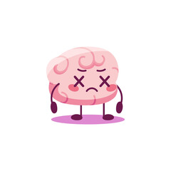 Cartoon of a dizzy brain - Vector illustration