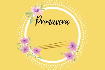 Diseño de flores dando la bienvenida a la primavera para colocar ofertas en esta época