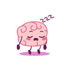 Isolated sleeping brain cartoon - Vector illustration design