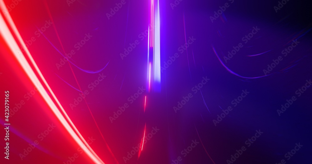 Wall mural warp speed motion into digital technologic, web, internet. abstract background. 3d rendering
