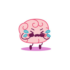 Isolated crying brain cartoon - Vector illustration design