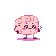 Isolated angry brain cartoon - Vector illustration desing