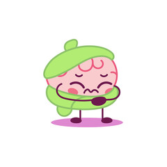 Cartoon of a diseased brain - Vector illustration