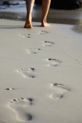 footprints on the beach