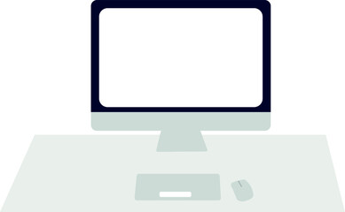 Desktop computer in flat colors