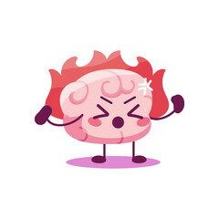 Isolated angry brain cartoon - Vector illustration desing