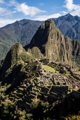 Panoramic view on Ancient city of Machu Picchu in Peru. South America.