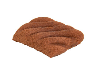 Chocolate brown cookie isolated on the white background