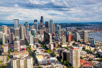 Fototapeta na wymiar aerial view of downtown Seattle