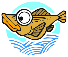 illustration of fish cartoon character