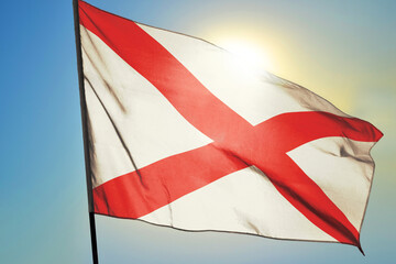 Northern Ireland flag waving on the wind