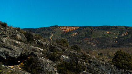 vista panorámica de los barrancos, sumideros producidos en las rocas , Cárcavas 