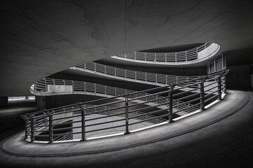 architectural detail in a desserted parking garage