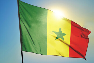 Senegal flag waving on the wind