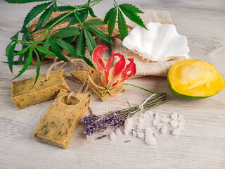 Three bars of natural soap