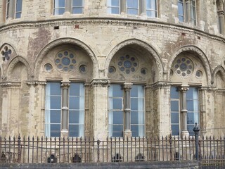 Fototapeta na wymiar Aberystwyth Old College Facade Windows in Wales, UK