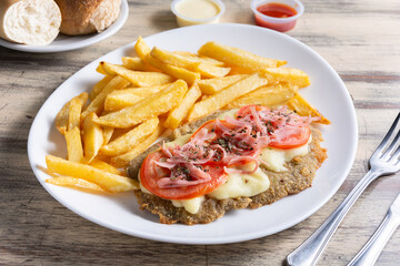 milanesa napolitana con papas