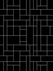 Abstract of random line pattern. Design mondrian white on black backgroud. Design print for illustration, texture, wallpaper, background. Set 1