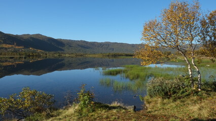 Fototapeta na wymiar Mountain lake at Geilo, Norway
