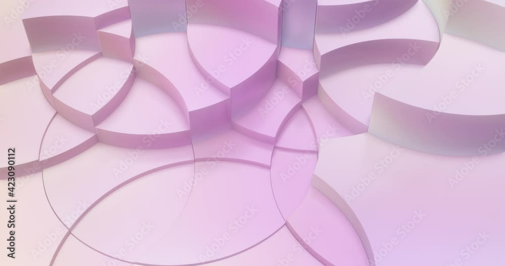 Poster circular shapes with pastel pink and smooth motion. abstract geometric background. perfect for text 