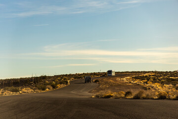 sunset over the road