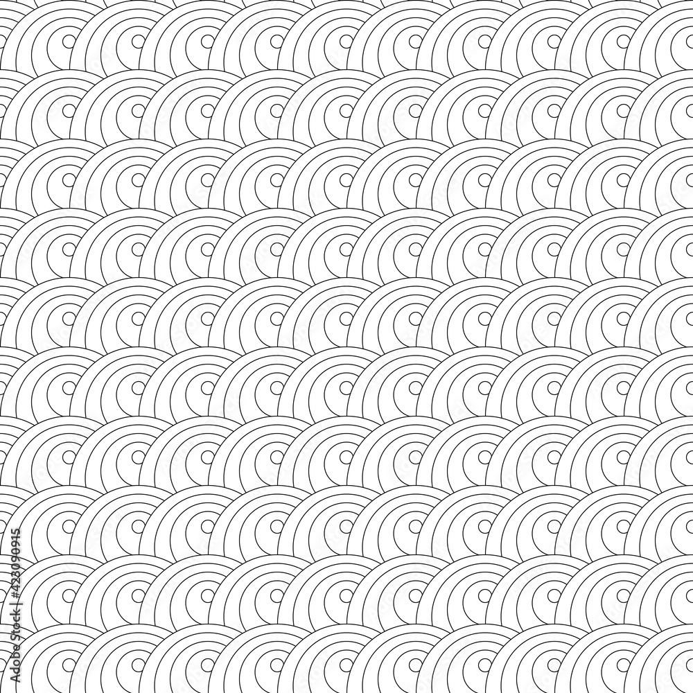 Poster Circles Seamless Geometric Pattern. Vector Pattern Circles Wallpaper.
