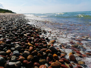 plaża , woda, wybrzeże, morze, kamienie