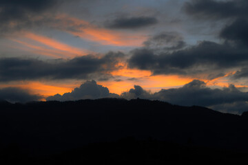 Amazing sunset in the mountains